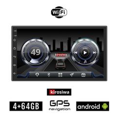 Kirosiwa 4+64GB 7" ιντσών Android οθόνη αυτοκινήτου με WI-FI GPS USB (4+64GB ηχοσύστημα Android Auto Apple Carplay Youtube 2DIN MP3 MP5 Bluetooth Mirrorlink 4x60W Universal)