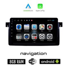 BMW SERIES 3 (E46) 1998-2005 Android οθόνη 9" αυτοκίνητου 8GB + 128GB με GPS WI-FI (Youtube Bluetooth USB Mirrorlink Playstore αφής OEM Android Auto Apple Carplay MP3 Ε46 M3 ιντσών 4x60W ηχοσύστημα)