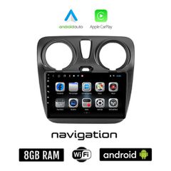 DACIA DOKKER (μετά το 2012) Android οθόνη αυτοκίνητου 8GB + 128GB με GPS WI-FI (ηχοσύστημα αφής 9" ιντσών OEM Android Auto Apple Carplay Youtube Playstore MP3 USB Radio Bluetooth Mirrorlink εργοστασια