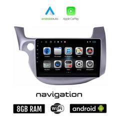 HONDA JAZZ (2008 - 2012) Android οθόνη αυτοκίνητου 8GB + 128GB με GPS WI-FI (ηχοσύστημα αφής 10" ιντσών OEM Android Auto Apple Carplay Youtube Playstore MP3 USB Radio Bluetooth Mirrorlink εργοστασιακή