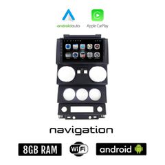 JEEP WRANGLER (2006 - 2011) Android οθόνη αυτοκίνητου 8GB + 128GB με GPS WI-FI (ηχοσύστημα αφής 9" ιντσών OEM Android Auto Apple Carplay Youtube Playstore MP3 USB Radio Bluetooth Mirrorlink εργοστασια
