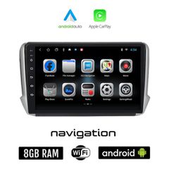 PEUGEOT 208 - 2008 (2012-2019) Android οθόνη αυτοκίνητου 8GB + 128GB με GPS WI-FI (ηχοσύστημα αφής 10" ιντσών OEM Android Auto Apple Carplay Youtube Playstore MP3 USB Radio Bluetooth Mirrorlink εργοστ