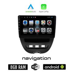 TOYOTA AYGO (2005 - 2014) Android οθόνη αυτοκίνητου 8GB + 128GB με GPS WI-FI (ηχοσύστημα αφής 10" ιντσών OEM Android Auto Apple Carplay Youtube Playstore MP3 USB Radio Bluetooth Mirrorlink εργοστασιακ