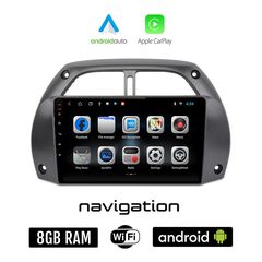 TOYOTA RAV 4 (2000-2006) Android οθόνη αυτοκίνητου 8GB + 128GB με GPS WI-FI (ηχοσύστημα αφής 9" ιντσών OEM Android Auto Apple Carplay Youtube Playstore MP3 USB Radio Bluetooth Mirrorlink εργοστασ