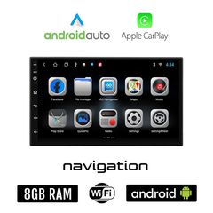 Android 8GB + 128GB οθόνη αυτοκινήτου 7" ιντσών με GPS WI-FI (ηχοσύστημα αφής 2-DIN OEM Android Auto Apple Carplay Youtube Playstore MP3 USB Radio Bluetooth Mirrorlink Universal 4x60W 2DIN πλοήγη
