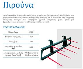 Γεωργικό φορτωτές '23 Πιρούνια για μπάλες, για κοπριά, για πέτρες