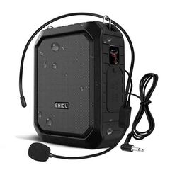 SHIDU WB800 Black Voice Portable Amplifier Wireless Headset For Teachers,Tour Guide 18W Waterproof - ArtSound and Lights