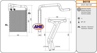 ΨΥΓΕΙΟ ΚΑΛΟΡΙΦΕΡ +/-Α/C (156x217) για HYUNDAI TUCSON 15-18