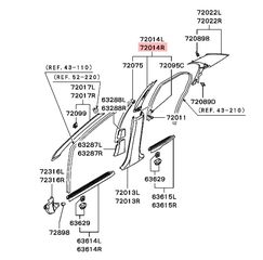 ΚΑΛΥΜΜΑ ΚΟΛΩΝΑΣ ΔΕΞΙΑΣ MITSUBISHI LANCER EVO 5 / EVO 6 (MR748305) Center Pillar Trim