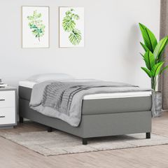 Κρεβάτι Boxspring με Στρώμα Σκούρο Γκρι 100x200 εκ. Υφασμάτινο 3144400