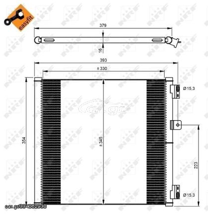 ΨΥΓΕΙΟ A/C 3.8-4.0-4.6 ΒΕΝΖΙΝΗ (379x338x16) για PORSCHE 911 (991) 10-16