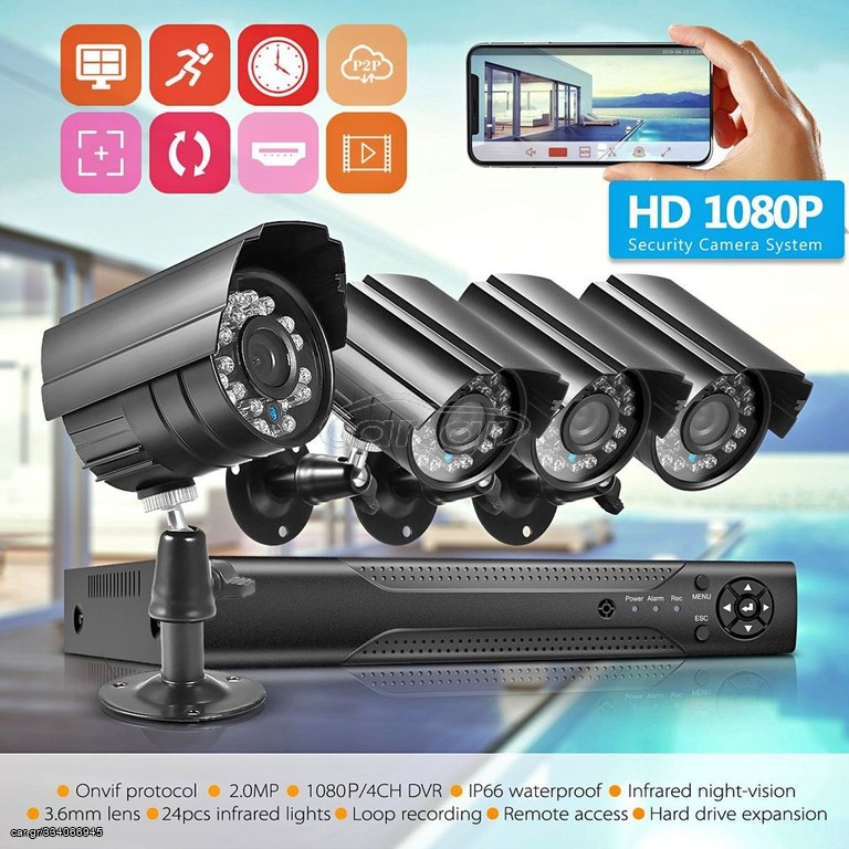 Car Gr Ch Camera System Full P Video Dvr Recorder