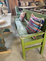 Παγκάκι πάγκος κάθισμα καρέκλα σκαμπό παλιό έπιπλο αναπαλαιωμένο ξύλινο χειροποίητο καρεκλάκι , τραπέζι κουζίνας , τραπέζι σαλονιού, ύψος 88εκ., μήκος 1,66εκ., πλάτος 49εκ., τιμή 650€… Vintage furnitu