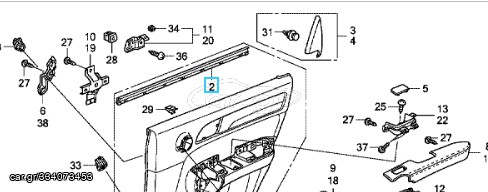 ΛΑΣΤΙΧΟ ΠΟΡΤΑΣ ΠΙΣΩ ΕΣΩΤΕΡΙΚΑ HONDA CR-V '07-'12 (72835SWAA01)