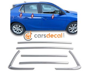 Opel Corsa F Διακοσμητικά Νίκελ Trim Παραθύρων 