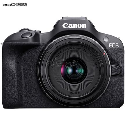 Canon EOS R100 Black Kit With 18-45mm + Επιπλέον Cashback 50€ έως 12 άτοκες δόσεις ή 24 δόσεις