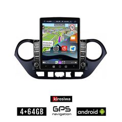 KIROSIWA HYUNDAI i10 (μετά το 2014) Android οθόνη αυτοκίνητου 4GB με GPS WI-FI (ηχοσύστημα αφής 9.7" ιντσών OEM Youtube Playstore MP3 USB Radio 4+64GB Bluetooth Mirrorlink εργοστασιακή, 4x60W, AU