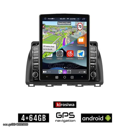 KIROSIWA MAZDA CX-5 (2013-2017) Android οθόνη αυτοκίνητου 4GB με GPS WI-FI (ηχοσύστημα αφής 9.7" ιντσών OEM Youtube Playstore MP3 USB Radio 4+64GB Bluetooth Mirrorlink εργοστασιακή, 4x60W, AUX)