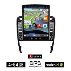 KIROSIWA PORSCHE CAYENNE (2002 - 2011) Android οθόνη αυτοκίνητου 4GB με GPS WI-FI (ηχοσύστημα αφής 9.7" ιντσών OEM Youtube Playstore MP3 USB Radio 4+64GB Bluetooth Mirrorlink εργοστασιακή, 4x60W,