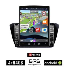 KIROSIWA SKODA SUPERB μετά το 2015 Android οθόνη αυτοκίνητου 4GB με GPS WI-FI (ηχοσύστημα αφής 9.7" ιντσών OEM Youtube Playstore MP3 USB Radio 4+64GB Bluetooth Mirrorlink εργοστασιακή, AUX, 4x60W