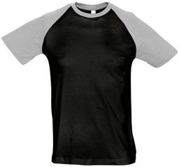 Sol's Funky 11190 Ανδρικό t-shirt δίχρωμο με μανίκια ρεγκλάν 100% βαμβάκι BLACK/GREY.MELANGE-970