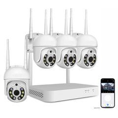 Καμερες NVR 4PCS Outdoor WiFi Surveillance PTZ Home Camera with Night Vision, Motion Alert