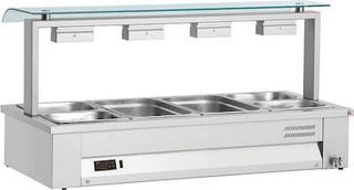 ΠΡΟΣΦΟΡΑ!!! INOMAK MEV610 (Για 3 GN 1/1) Μπαιν Μαρί Επιτραπέζιο με Μονό Αντιπτερνιστικό Sneeze Guard 108x63x71cm