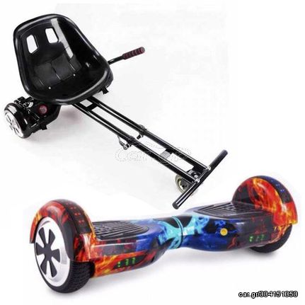 Smart '24 ΣΕΤ ΗΛΕΚΤΡΙΚΟ ΠΑΤΙΝΙ HOVERBOARD 6,5" FIRE VS WATER ΚΑΙ  WHEEL HOVERBOARD GOKART ΚΑΘΙΣΜΑ