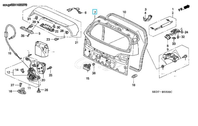 ΠΟΡΤΑ ΜΠΑΓΚΑΖ HONDA ACCORD TOURER '03-'08 (68100SEDE00ZZ-68100SED506ZZ)