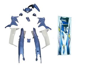 Κουστούμι Κομπλέ Σιελ Μεταλλικό- Μπλε Ηλεκτρίκ Με Αυτοκόλλητα  Υamaha Z 125