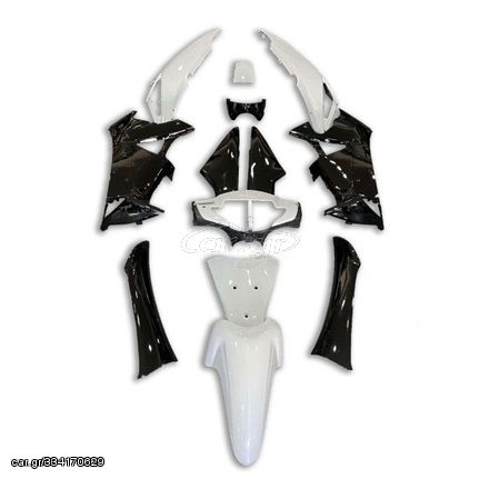 Κουστούμι Κομπλέ 2 Χρώματα Λευκά-Μαύρα 13 τεμαχίων  Honda innova125i