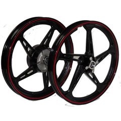 Τροχοί αλουμινίου X1-R Crypton-X 135 5 μπράτσα μαύρο-κόκκινο Ζευγάρι