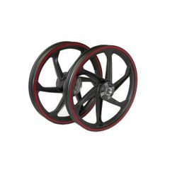 Τροχοί Αλουμινίου 6-Μπ/Σοι Tubeless X1-R Innova Μαύροι - Κόκκινοι