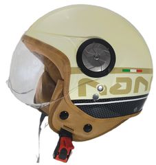 Κράνος Μηχανής Καλοκαιρινό Τύπου Jet Beon B-110 Κρεμ/Κρεμ