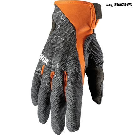 Γάντια μηχανής MX Thor Draft gloves charcoal-orange