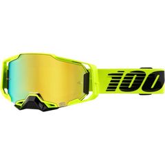 Μάσκα Μηχανής 100% Armega Goggles Black/Yellow με χρυσό καθρέφτη