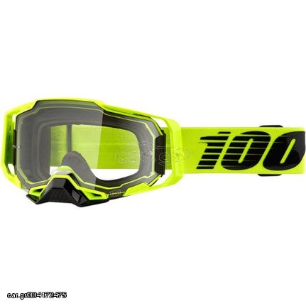 Μάσκα Μηχανής 100% Armega Goggles Black/Yellow με καθαρό φακό