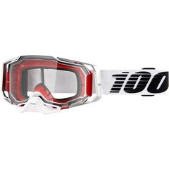 Μάσκα Μηχανής 100% Armega Goggles Black/Red/White με καθαρό φακό