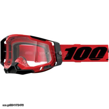 Μάσκα Μηχανής Racecraft 2 Goggles Black/Red με καθαρό φακό