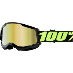 Μάσκα Μηχανής 100% Strata 2 Goggles Black με χρυσό καθρέφτη