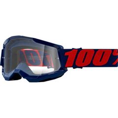 Μάσκα Μηχανής 100% Strata 2 Goggles Dark Blue με καθαρό φακό