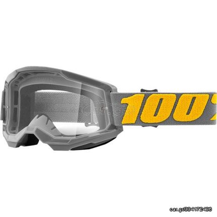 Μάσκα Μηχανής 100% Strata 2 Goggles Gray με καθαρό φακό