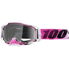 Μάσκα Μηχανής 100% Armega Goggles Pink με καθαρό καθρέφτη