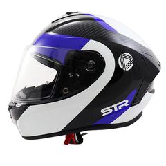 Κράνος Μηχανή Fullface STR Libra Μαύρο/Λευκό/Μπλε 2XL