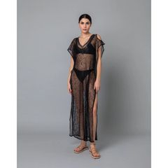 Milena Γυναικεία Τουνίκ Μακριά Πλεκτή Με Παγιέτες
