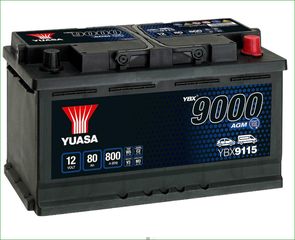 Μπαταρία Αυτοκινήτου YUASA YBX9115 12V 80Ah 800A Yuasa AGM Start Stop Plus Battery