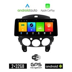 MAZDA 2 2007-2014 Android οθόνη αυτοκίνητου 2GB (+32GB) με GPS WI-FI (ηχοσύστημα αφής 12.3" ιντσών OEM Android Auto Apple Carplay Youtube Playstore MP3 USB Radio Bluetooth Mirrorlink εργοστασιακή