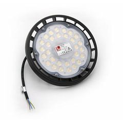 LED φωτιστικό καμπάνα UFO αλουμινίου 100W 230V 6200K με ψυχρό φως και δέσμη 90° σε μαύρο χρώμα IP65