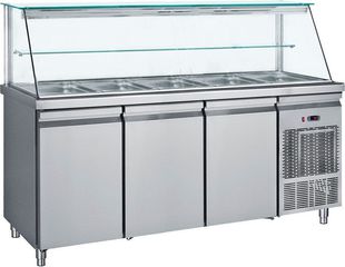 ΠΡΟΣΦΟΡΑ!!! BAMBAS FROST SMGN185 Ψυγείο Σαλατών Με Βιτρίνα Για Λεκανάκια GN1/1 