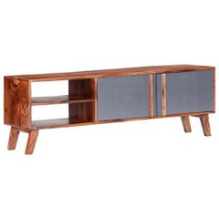 Έπιπλο Τηλεόρασης Γκρι 140x30x45 εκ. από Μασίφ Ξύλο 286369